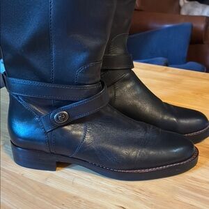 Coach Black Leather Knee-High Boots